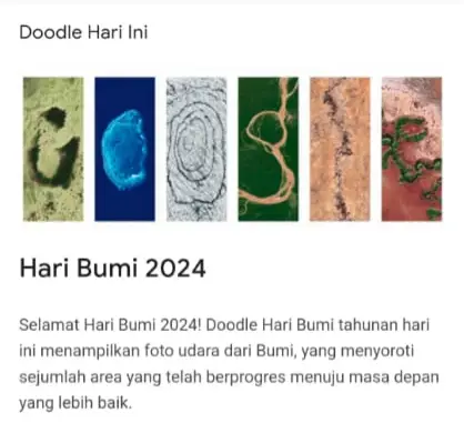 Memperingati Hari Bumi, Google Doodle Menunjukkan Kondisi Alam pada tempat 6 Negara