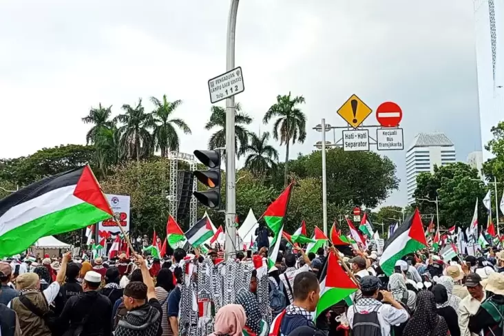 Di Depan Massa Aksi Bela Palestina, Din Syamsuddin: Yang Dilakukan Zionis negara tanah Israel Biadab